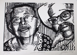 2016 W. Carlos and Marianna 11.5 x 15 woodcut
